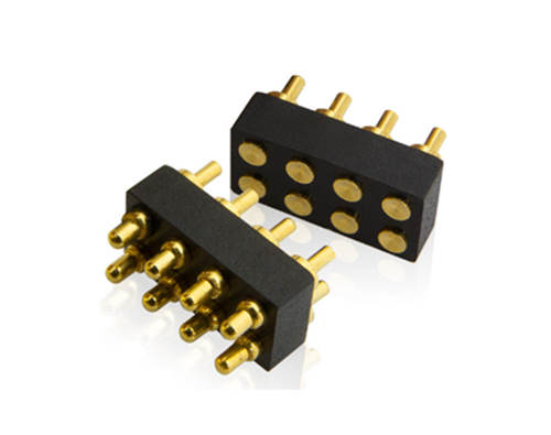 POGO PIN 2*4P 短體帶彈簧